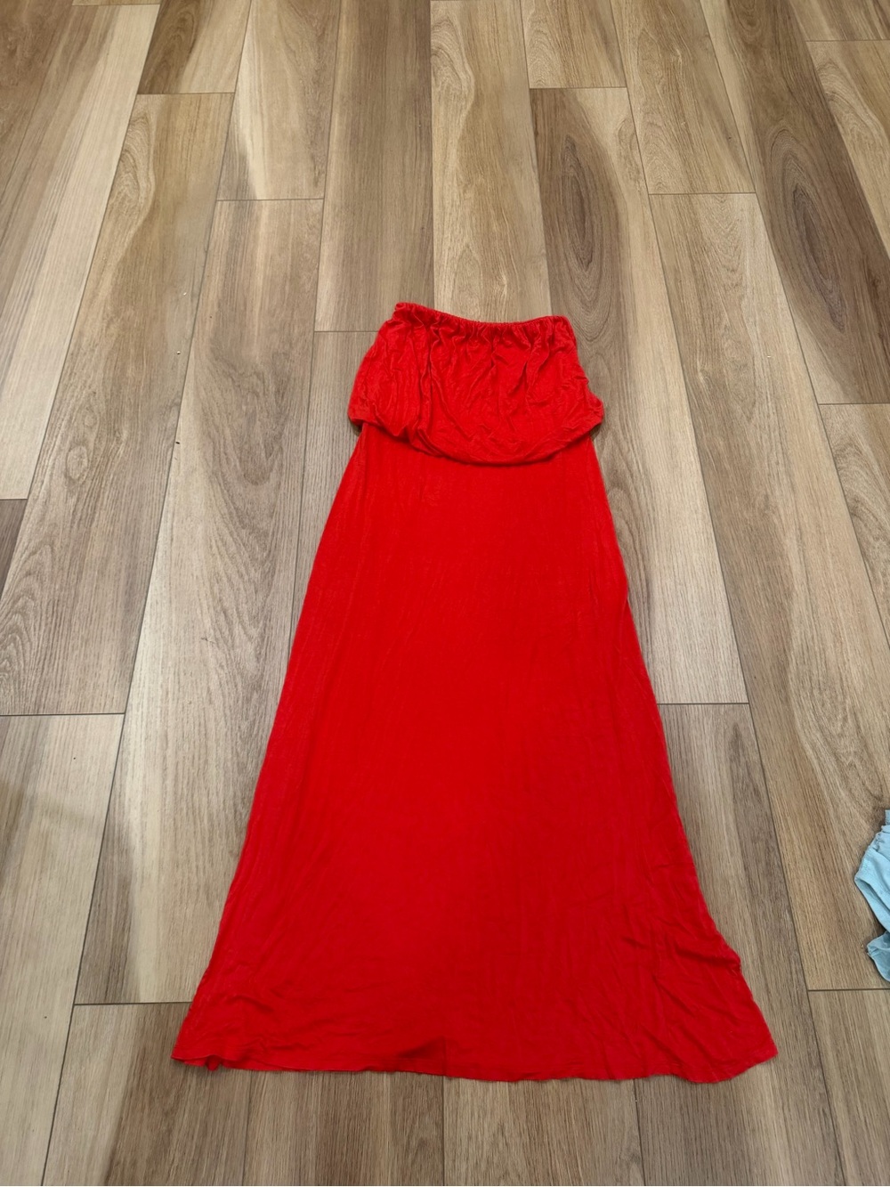 Forever 21 Red Strapless Maxi Skirt